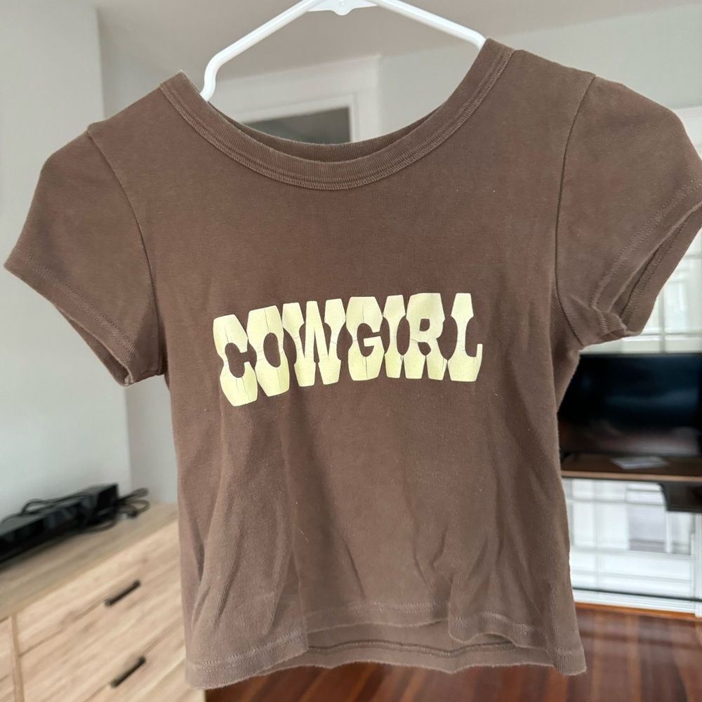 Brown Brandy Melville Cowgirl Shirt